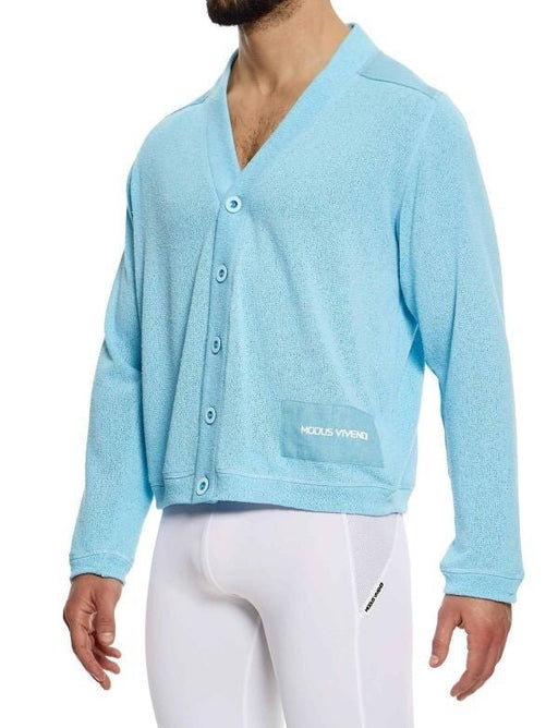 MODUS VIVENDI Linen Cardigan Soft Knitted Fabric in Light Blue 09451 B1001