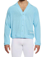 MODUS VIVENDI Linen Cardigan Soft Knitted Fabric in Light Blue 09451 B1003