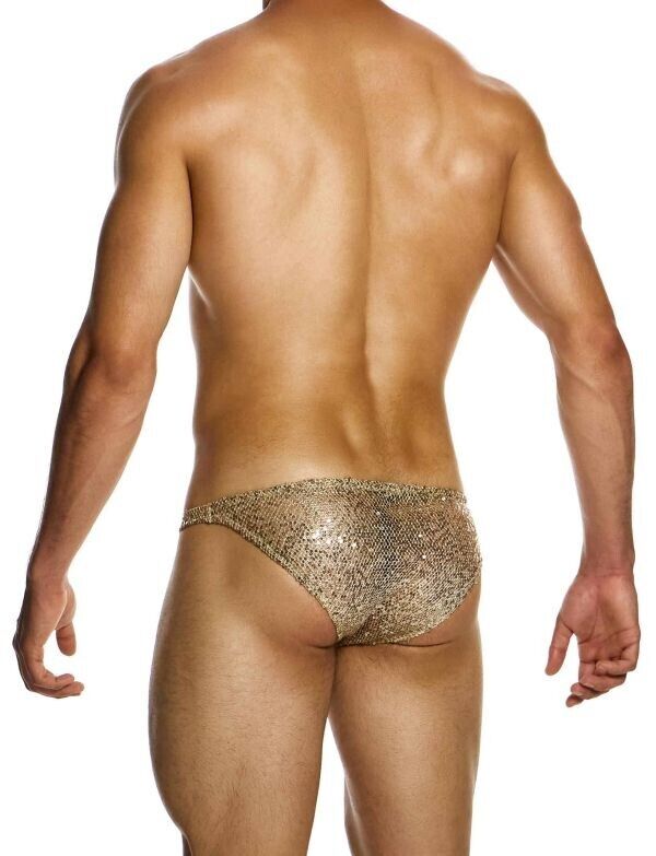MODUS VIVENDI Low - Cut Brief Harem Bikini Style Shiny Gold Sequins 194133