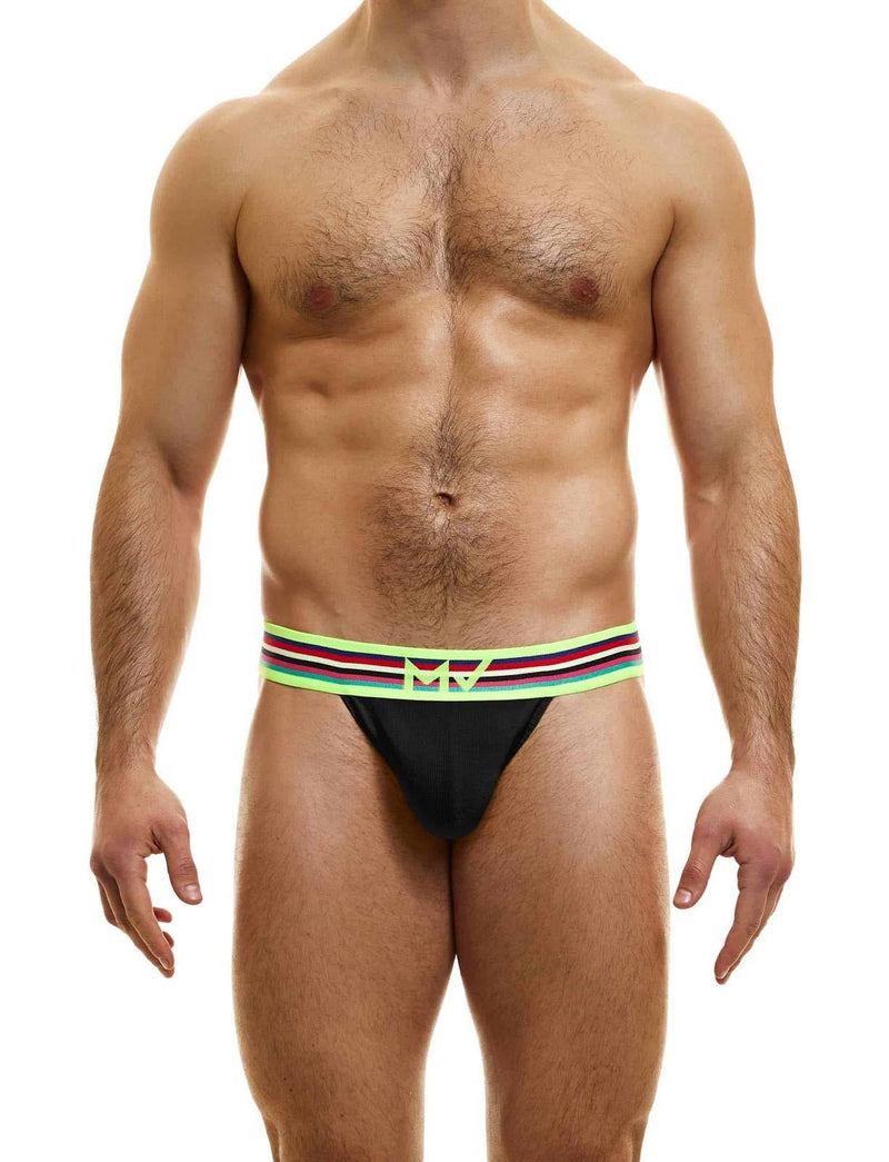 Modus Vivendi Peace Thongs Low - Rise Eco Ribbed Cotton Thong Black 04015 B742