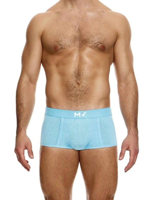 Modus Vivendi Plain Knitted Boxer Retro Style Trunks Light Blue 09421 B904