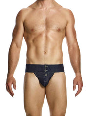 Modus Vivendi Raw Denim Jockstrap Two Nickel Snap Buttons Blue Jock 11411 1831