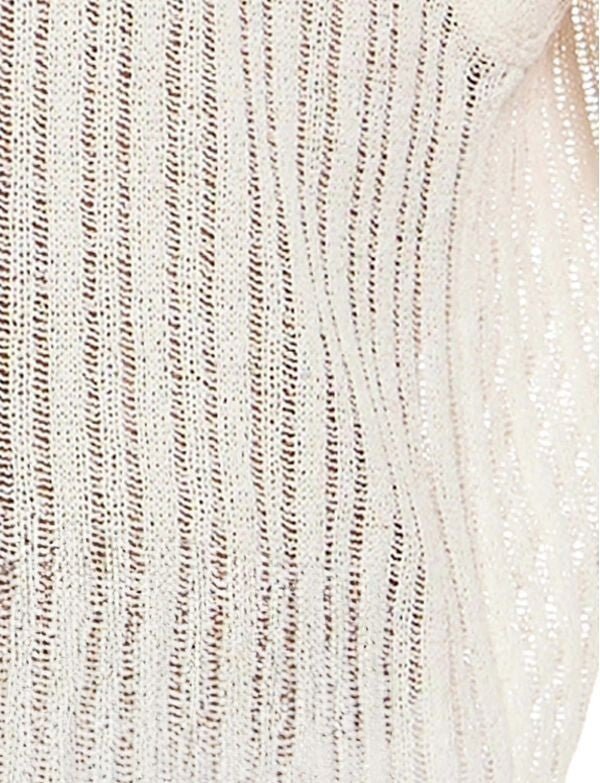 Modus Vivendi Striped Crochet Sleeveless Vest Knitted Tank in Natural 07431 91A4