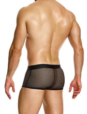 MODUS VIVENDI Striped Through Boxer Trunk Jaquard Micro Fishnet Black 01422 90A7