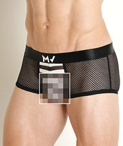 MODUS VIVENDI Striped Through Boxer Trunk Jaquard Micro Fishnet Black 01422 90A1