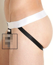 MODUS VIVENDI Striped Through Jockstrap Low - Rise Jock in Fishnet Black 01412 90A4