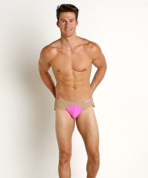 MODUS VIVENDI Swim Briefs Highlight Swimwear Fluorescent Neon Fushia IS1812 1544