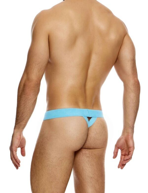MODUS VIVENDI T - String Striped Crochet Thong Back V - Shape in Light Blue 074112