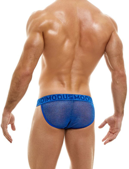 MODUS VIVENDI Tanga Brief ARMOR Knitted Metallic Yarns Blue 01012 B542