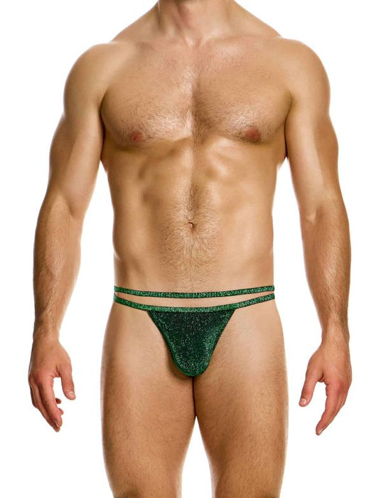 Modus Vivendi Thong Glitter Knitted Lurex Yarns Green 26311 B87 - SexyMenUnderwear.com