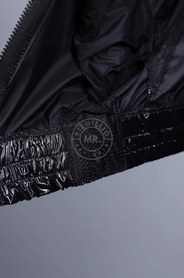 MR. RIEGILLIO Shiny Nylon 24 Tracksuit Jacket Black R10258