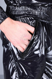 MR. RIEGILLIO Shiny Nylon 24 Tracksuit Pants Black R10265