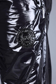 MR. RIEGILLIO Shiny Nylon 24 Tracksuit Pants Black R10263