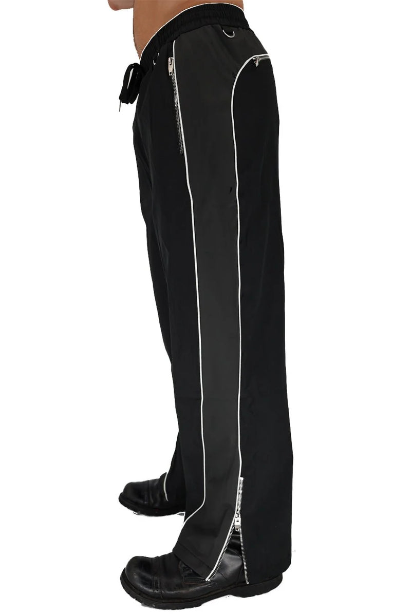 BREEDWELL NSA Track Pants Wide Leg Expandable Ankle Zippers Drawstring & D-Rings
