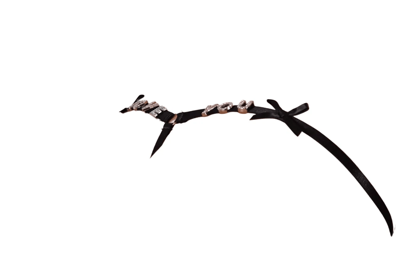 O/S SMU String Black Rhinestones LOVE YOU 28 - 34 inch MX10 1005755