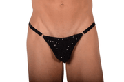 O/S SMU String Tanga Black Paillette ajustable 30 - 38 inch SX 1006231