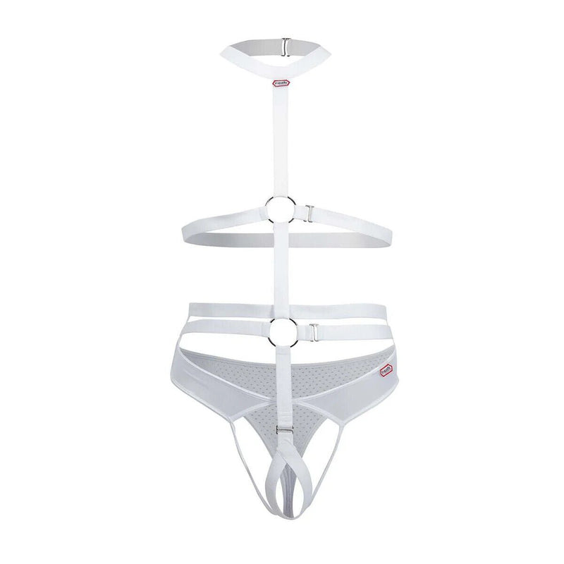 PIKANTE Decided Harness - Thongs Combo Mesh Crotchless in White 0344 31
