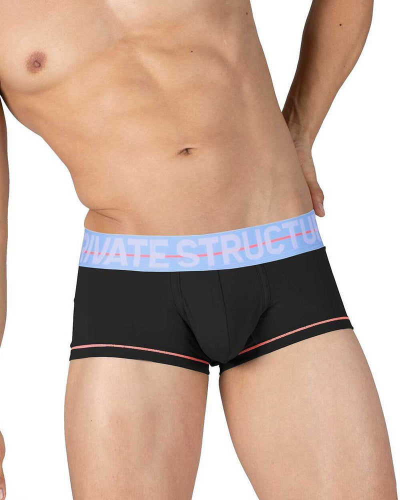 PRIVATE STRUCTURE Boxer Trunk MO-Lite Cotton Wizard Black Placid Blue 4103