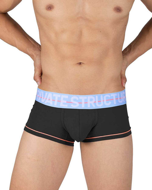 PRIVATE STRUCTURE Boxer Trunk MO-Lite Cotton Wizard Black Placid Blue 4103