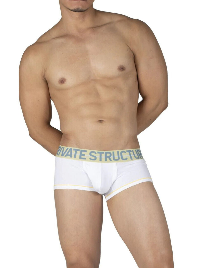 PRIVATE STRUCTURE Boxer Trunk MO - Lite Mid Waist Cotton Boxer But - White 4103 1061