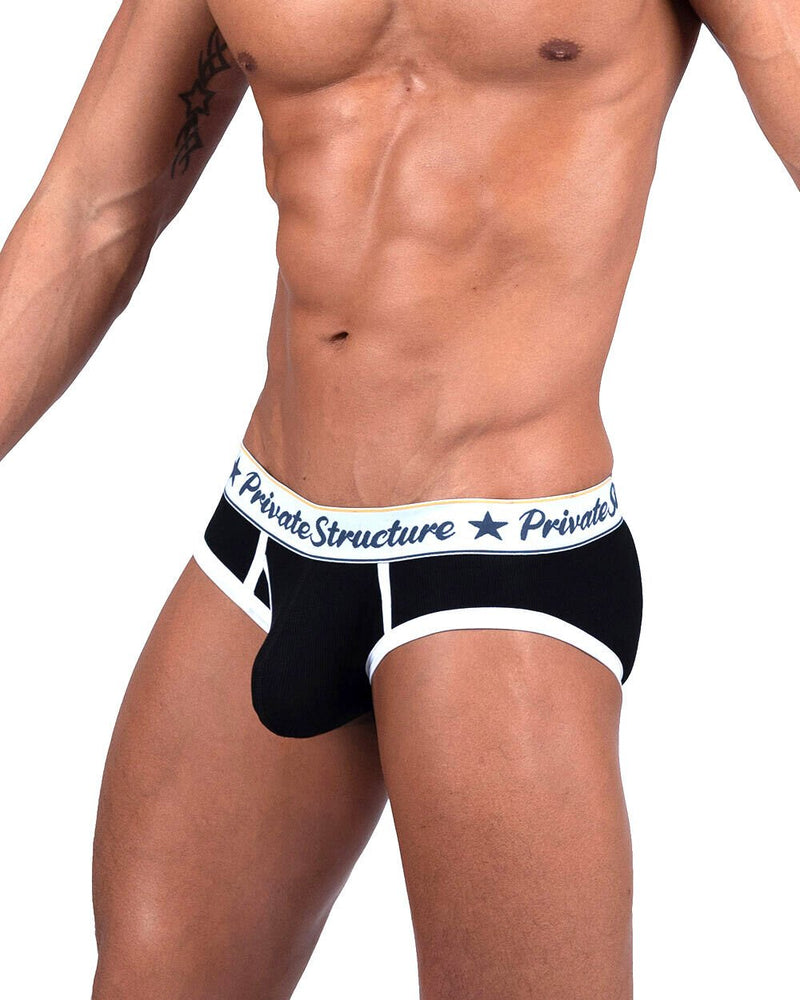 PRIVATE STRUCTURE Brief Classic Mid - Waist Mini Briefs Moonless Night Black 4529 1101