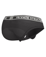 PRIVATE STRUCTURE Brief Viscose Bamboo Mini Briefs Mid - Waist in Black 4378 554