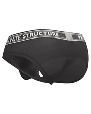 PRIVATE STRUCTURE Brief Viscose Bamboo Mini Briefs Mid - Waist in Black 4378 553