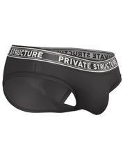 PRIVATE STRUCTURE Brief Viscose Bamboo Mini Briefs Mid - Waist in Black 4378 551