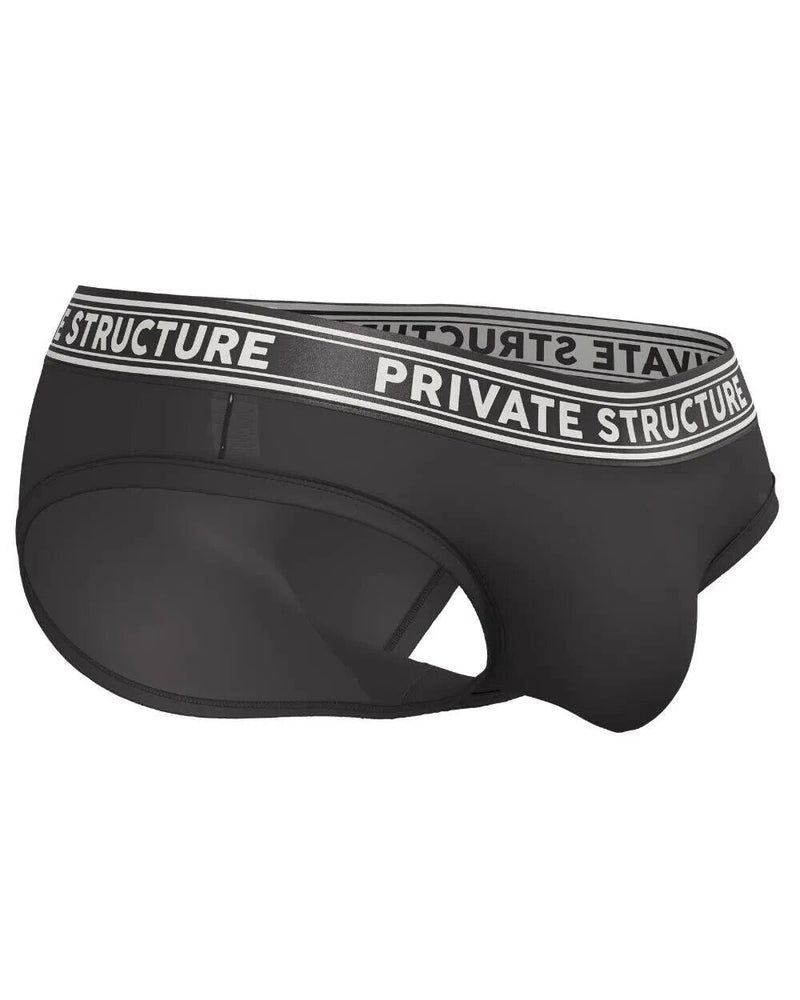 PRIVATE STRUCTURE Brief Viscose Bamboo Mini Briefs Mid - Waist in Black 4378 551