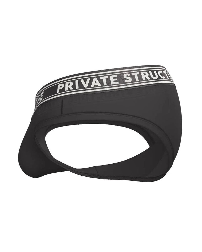 PRIVATE STRUCTURE Brief Viscose Bamboo Mini Briefs Mid - Waist in Black 4378 552