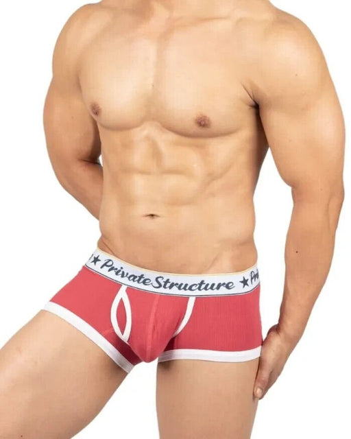 PRIVATE STRUCTURE Classic Boxer Mid - Waist Trunk in Rounge Red 4530 1132