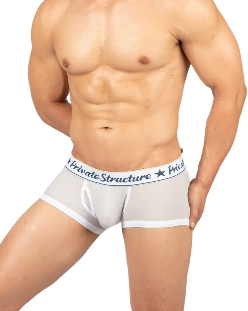 PRIVATE STRUCTURE Classic Boxer Mid - Waist Trunk Silvery Grey 4530 1132