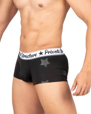 Private Structure Classic Motif Cotton Boxer Trunk Onyx Stars Black 4592 1124