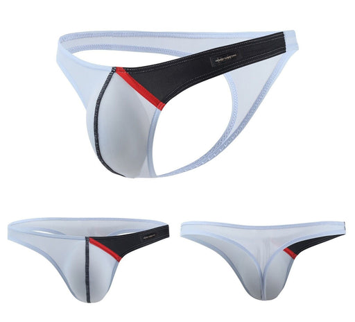 PRIVATE STRUCTURE G - String Desire Glaze 4 - Way Stretch Mesh Thong Lite Blue 40252