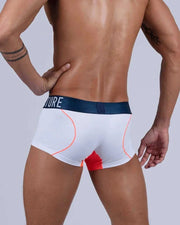 PRIVATE STRUCTURE Long Boxer Trunk Athlete in White League 4389 1033