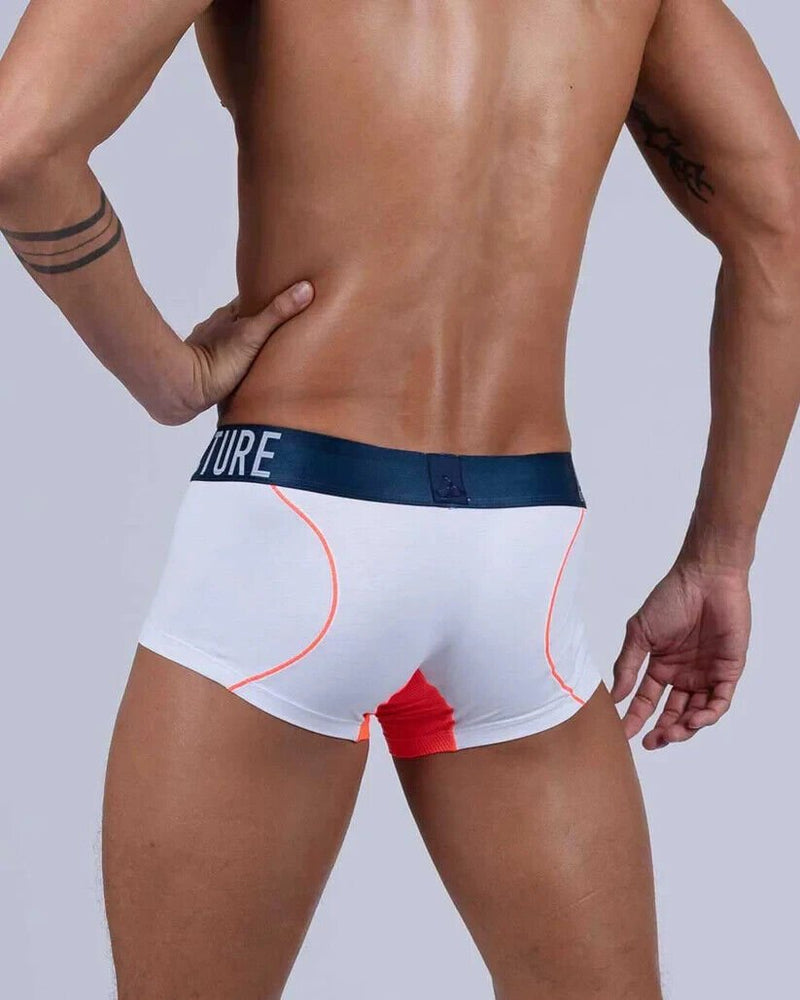 PRIVATE STRUCTURE Long Boxer Trunk Athlete in White League 4389 1033