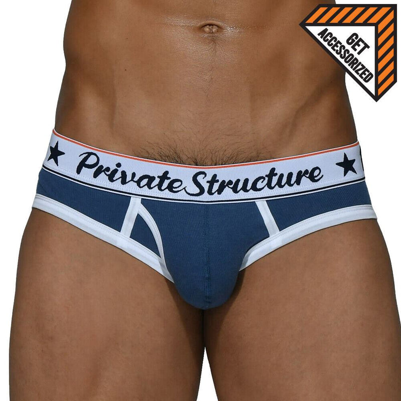 Private Structure Mini Briefs Classic Bamboo Blue Denim Briefs 4069 82A3