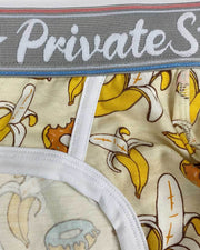 PRIVATE STRUCTURE Mini Briefs Classic Motif Mid-Waist Tea Break Ivory White 4504