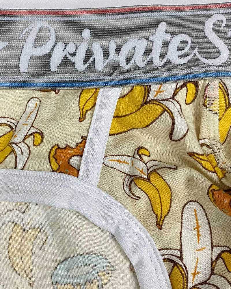 PRIVATE STRUCTURE Mini Briefs Classic Motif Mid-Waist Tea Break Ivory White 4504