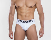 PUMP! Brief - Style Thongs with Cotton Lining Mesh Cup Thong White 170074