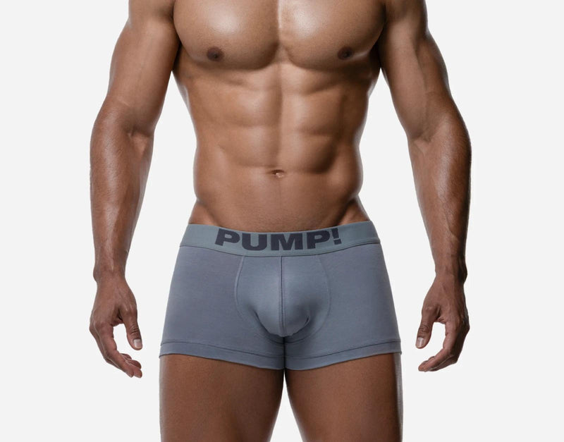PUMP! Gray Classic Stretchy Boxer Mesh Cotton - Lined Cup Short Boxer Cut 11116 203