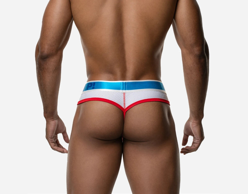 PUMP! Lightweight Thongs Spectrum White Mesh Red Piping G - String 17024 116