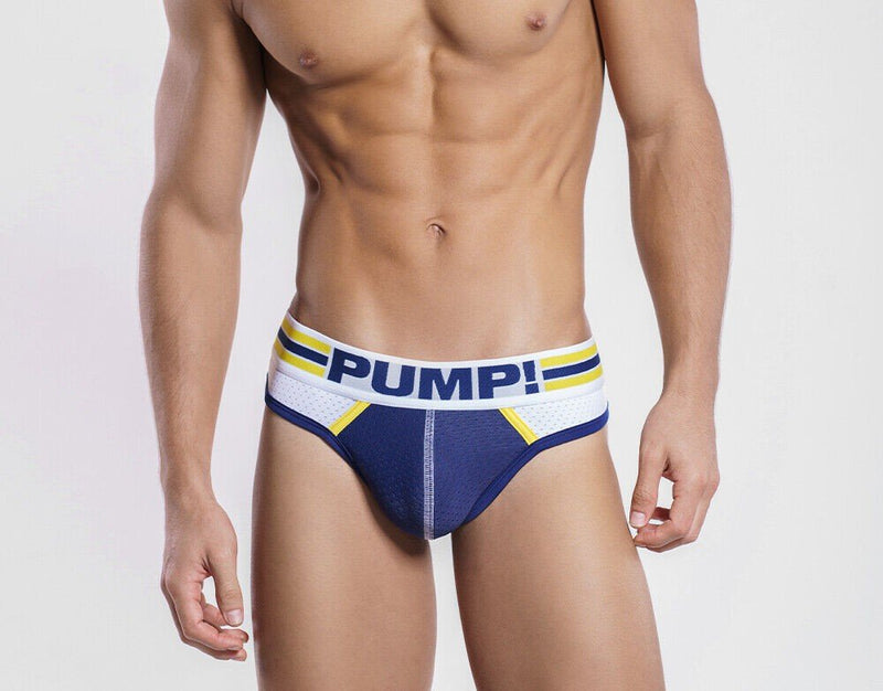 PUMP! Recharge Thongs With G - String Bottom Blue Mesh Lining Sport Thong 170063