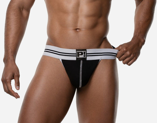 PUMP! Round2 Thongs Elastic Ribbed Cotton String in Black 17018 382
