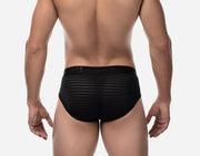 PUMP! Whisper Brief Subtly Sheer Stripes Nylon Cup 40mm Matt Black 120773