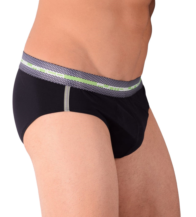 Punto Blanco Brief Metallic Slip Mens Briefs Lycra Comfort Black 3463 6
