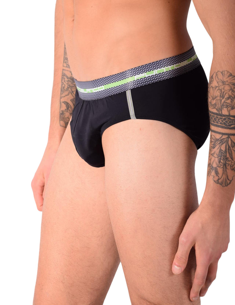 Punto Blanco Brief Metallic Slip Mens Briefs Lycra Comfort Black 3463 6