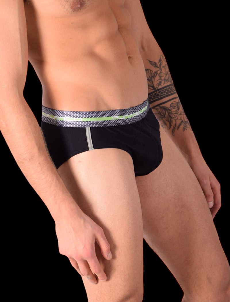 Punto Blanco Brief Metallic Slip Mens Briefs Lycra Comfort Black 3463 6