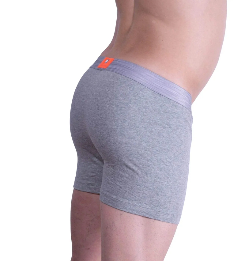 Punto Blanco Boxer Seeking Cotton Long Comfy Boxers Gray-Orang 3458 27
