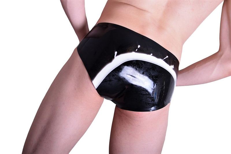 Pure Latex Polymorphe Mens Rubber Briefs Fetish Black & White UN-015AM 2